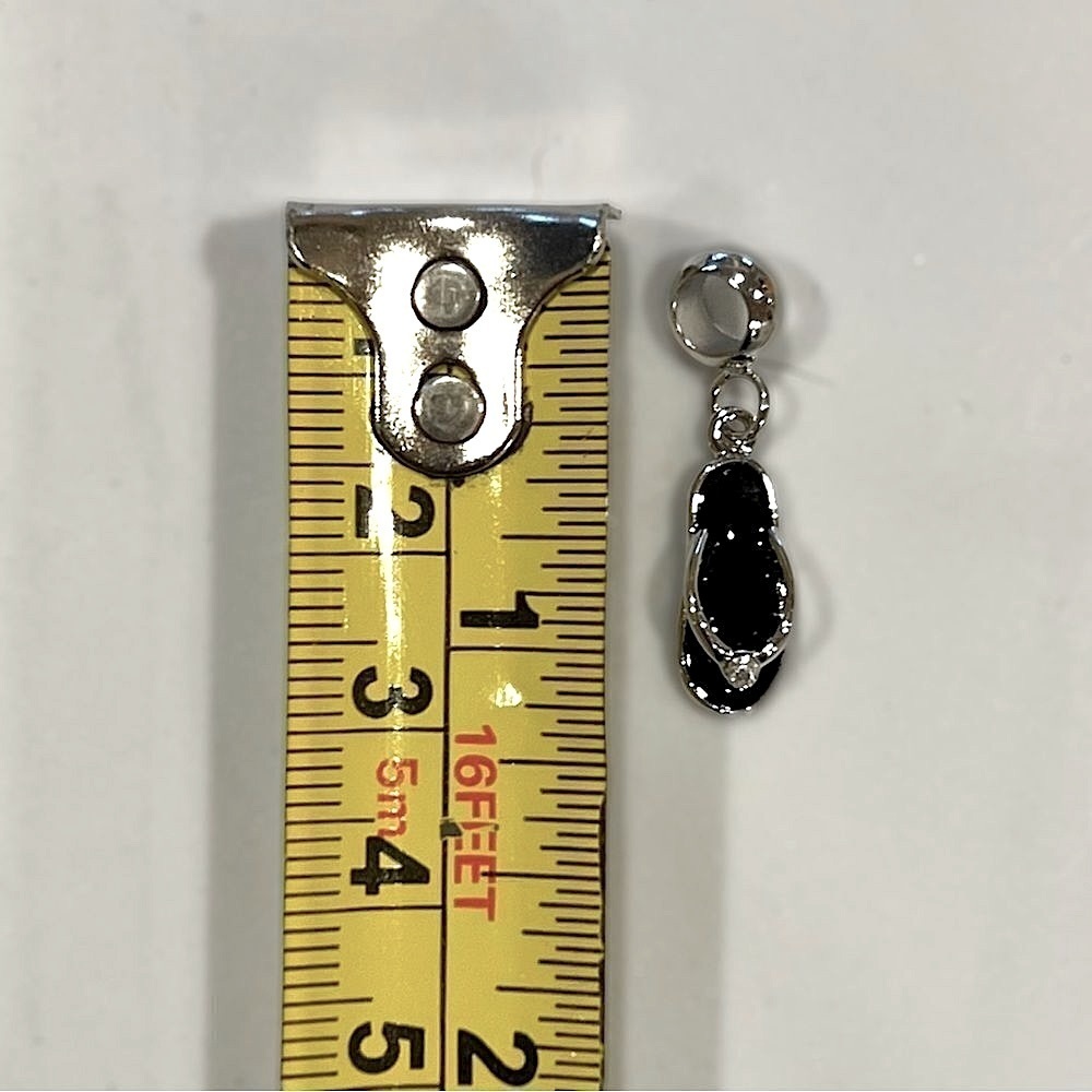 Silver Rhinestone Black Sandal Charm - Picture 3 of 3